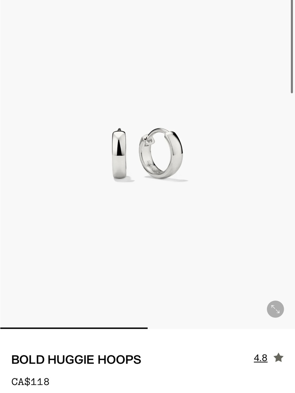Mejuri Bold Huggie Hoops in Sterling Silver